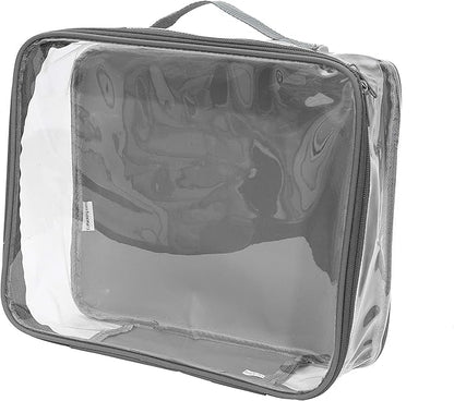 Medium Clear Travel Packing CubeSee-Through Clothes Organizer for Carry on  Checked Suitcase, RV or CampingTransparent Storage CellDoll StorageGame Day Stadium Approved (Gray)