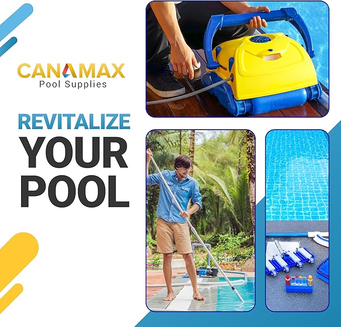 Upgraded 2025 Canamax Heavy Duty 5in Pool Brush - Aluminium Handle with Stainless Steel Bristle Wire - Compatible with Cleaning Pool Walls, Tiles, Floors, Steps, and Corners