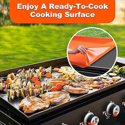 NancyL Griddle Mat Silicone Protective Cover, Full-Edge 28" Grill Cover Blackstone Accessories for Blackstone 28 Inch Griddle, Heavy Duty Food Grade BBQ Grill