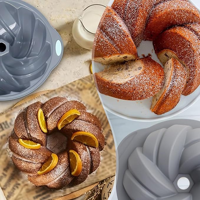Multifuntional Cake Baking Molds Hollow Baking Pans Silicone Texture Striped Baking Molds Cake Pans for Baking Bread