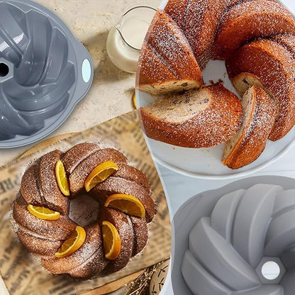 Multifuntional Cake Baking Molds Hollow Baking Pans Silicone Texture Striped Baking Molds Cake Pans for Baking Bread