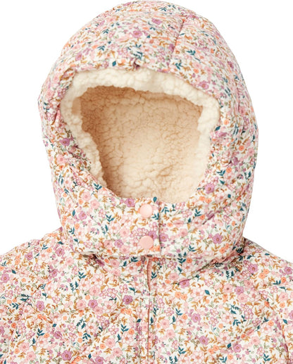 Size XXL Essentials Girls and Toddlers' Long Quilted Cocoon Puffer Coat