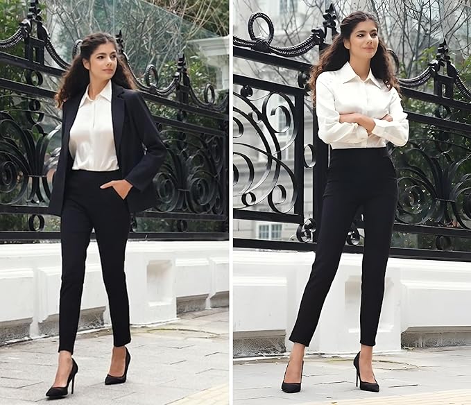 MGWDT Pants for Women's Dress Stretchy Blazer Business Pull On Work Pants