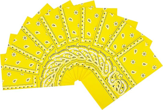 Vamqor 100% Cotton 10 Pack Fine Bandanas
