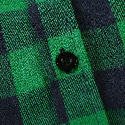 Men's & Boys' Long Sleeve Button Down Plaid Flannel Shirt