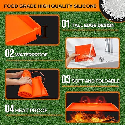 Silicone Griddle Mat,Silicone Griddle Mat Cover, Heavy Duty Food Grade Grill Cover, All Season Cooking Protective Cover, Protect Your Grill from Debris, Dust and Rust (Full-Edge, 36inch)