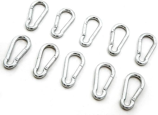 Red Hound Auto Steel Spring Snap Quick Link Carabiner Hook Clip 2-38 Inches Length - Medium Duty 130 Pound - 732 Inches Thick