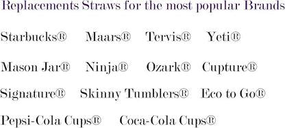 Acrylic Straw Set of 6, Fits 16oz, 20oz Tumblers, and 1 Nylon Straw Cleaning Brush