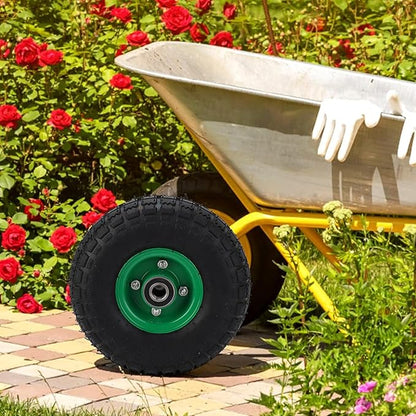 10" Solid Tires, 4.103.504 Solid Rubber Tire Wheels, 250KG Load Bearing, Double Sealed Bearings, for Hand Truck Garden Wagon Cart, Trolley, Dolly Lawn Mover Go Kart Replacement