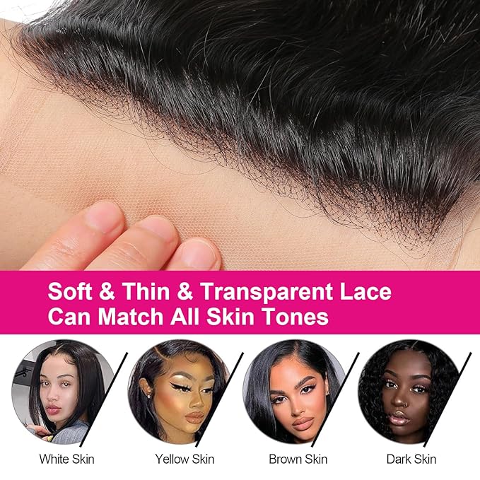 Body Wave 5x5 Transparent Lace Closure 100% Human Hair Invisible 5x5 Lace Closure 12A Brazilian Virgin Remy Human Hair Frontal Closure Pre Plucked Natural Color 20 Inch