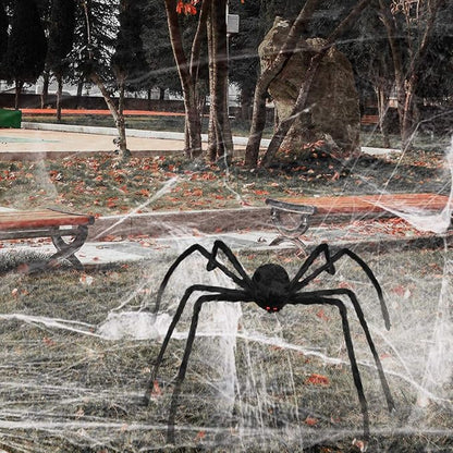 Halloween Giant Spider, 3.0FT Large Foldable Spider Fake Hairy Spider Scary Decorations Halloween Spider Outdoor Yard