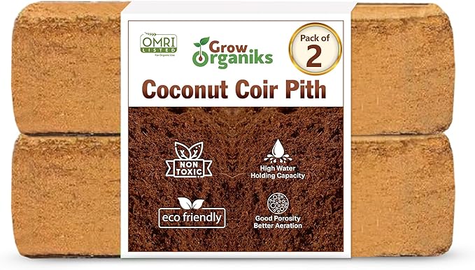 2 Pack Premium Coco Coir Brick for Plants  100 Organic Compressed Coconut Coir Bricks Starting Mix, Coco Coir Fiber Coconut Husk for Planting, Gardening, Potting Soil Substrate, Herbs, 1.4 LBBrick