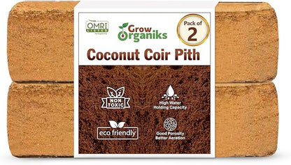 2 Pack Premium Coco Coir Brick for Plants  100 Organic Compressed Coconut Coir Bricks Starting Mix, Coco Coir Fiber Coconut Husk for Planting, Gardening, Potting Soil Substrate, Herbs, 1.4 LBBrick