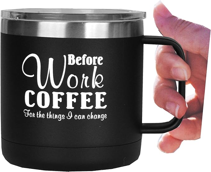 MEANT2TOBE Coffee Mug Gift Set, Before Work Coffee for the Things I Can Change, After Work for the Things I Cannot Change, Coffee Mug and Glass Gift Set, Coffee, Before Work After