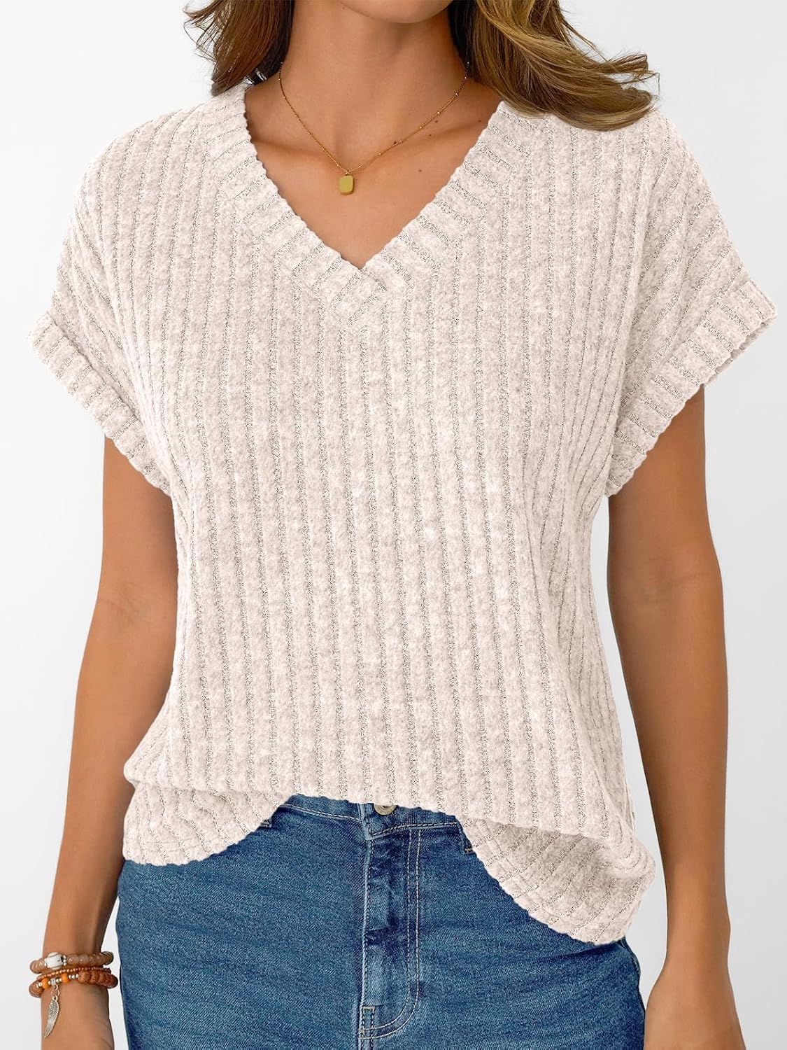 AUTOMET Womens Short Sleeve Sweaters 2026 V Neck Cute Summer Tops.