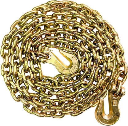 516 Chain Trailer Chains with Hooks, Grade 80 Tow Log Chain 4900 lbs Working Load for Truck Farm Construction(516 in x 12FT)