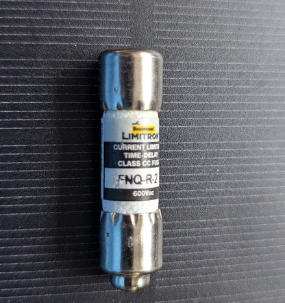 Bussman Limitron FNQ-R-2 Current Limiting Time-Delay Class CC Fuse, 600VAC, Silver Metallic Finish