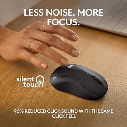 Logitech M240 Silent Bluetooth Mouse, Wireless, Compact, Portable, Smooth Tracking, 18-Month Battery, for Windows, macOS, ChromeOS, Compatible with PC, Mac, Laptop, Tablets - Graphite