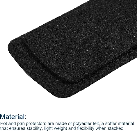 uxcell Pot and Pan Protectors, 3pcs 350mm 14 Inch Pot Separator for Stacking Felt Pan Protectors Dividers for Glass Ceramic Plates Cookware, Black