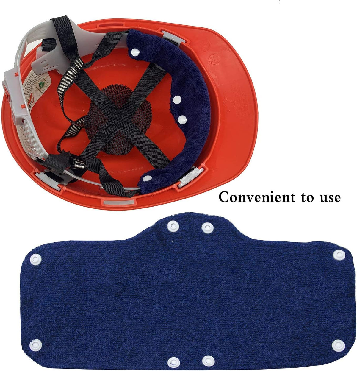 Alpurple Cotton Washable Hard Hat Sweatband - Reusable Snap-on Liner and Sweat Pads for Helmet Accessories