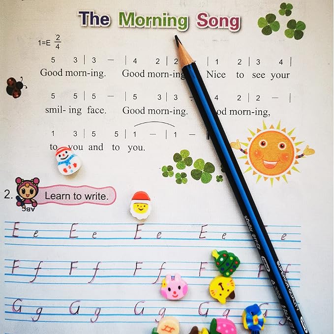 300PCS Mini Christmas Fruit Animal Erasers,Assorted Novelty Pencil Erasers for Kids Party Favors School Student Prizes Gift
