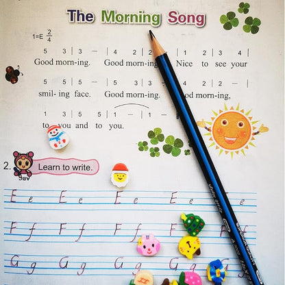 300PCS Mini Christmas Fruit Animal Erasers,Assorted Novelty Pencil Erasers for Kids Party Favors School Student Prizes Gift