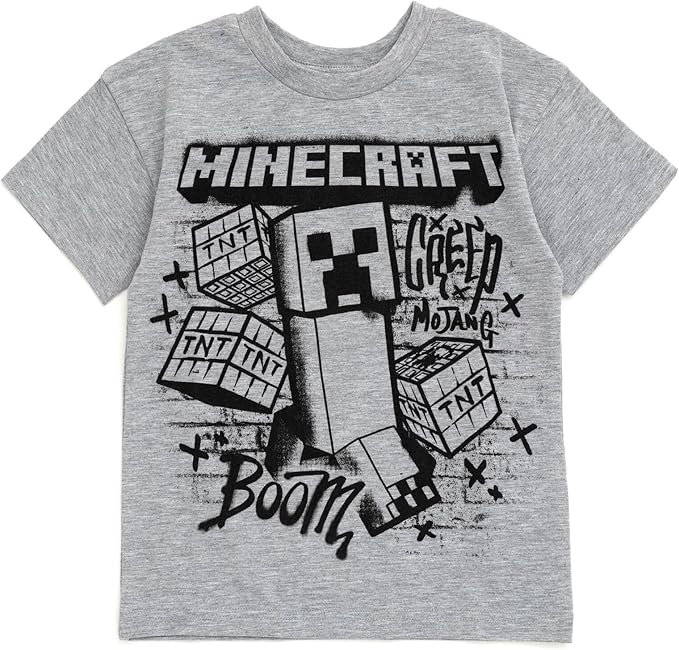 Minecraft Creeper Skeleton Zombie Enderman Graphic T-Shirt and Mesh Shorts Outfit Set Little Kid to Big Kid