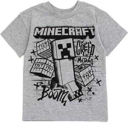Minecraft Creeper Skeleton Zombie Enderman Graphic T-Shirt and Mesh Shorts Outfit Set Little Kid to Big Kid