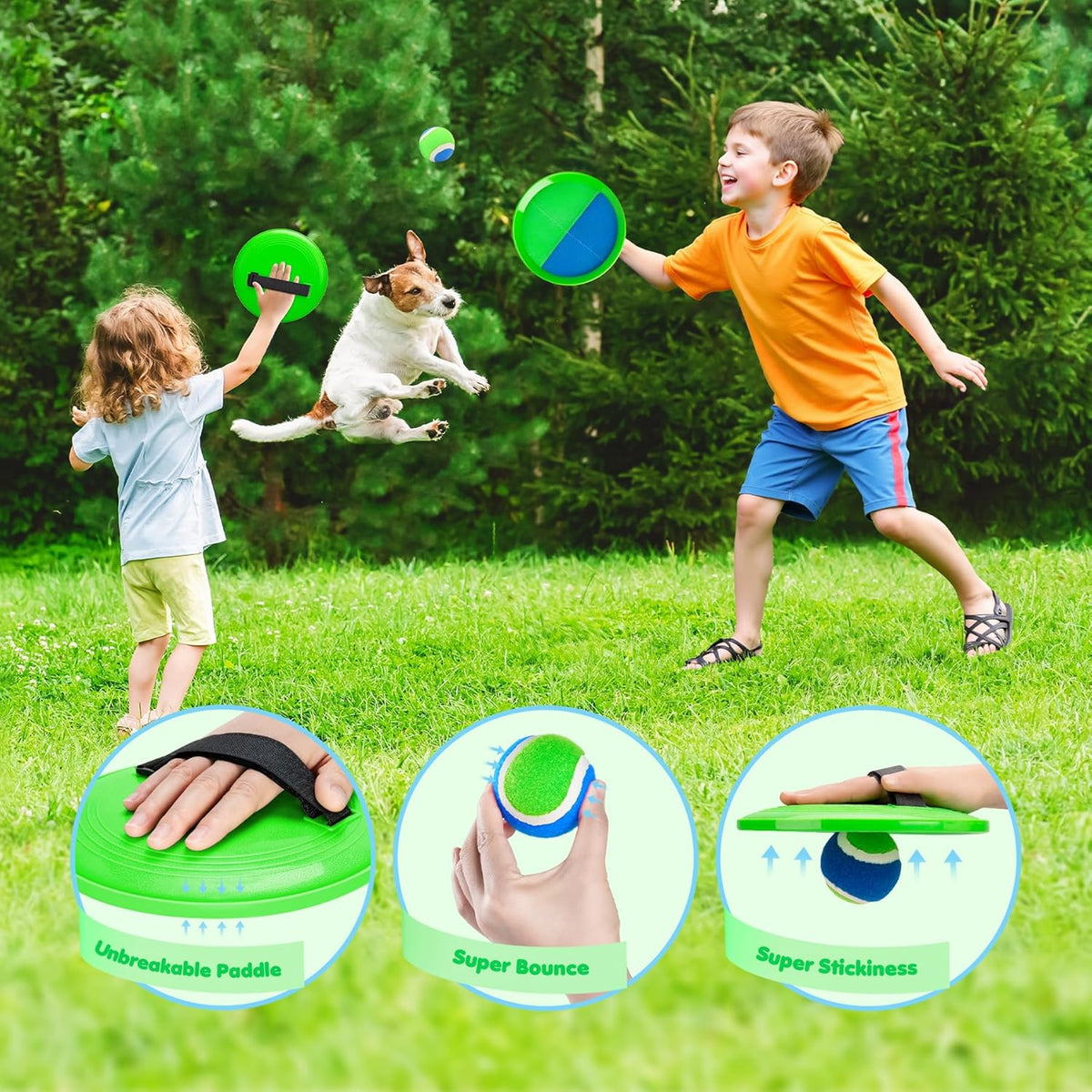 Toss and Catch Ball Set Upgraded - Kids Toys Beach Toys Baseball Games - Sturdy & Water-Resistant for Outdoor Pool Yard Games - Classic Gift for Boys Girls 3 4 5 6 7 8 9 10 11 12+ Years