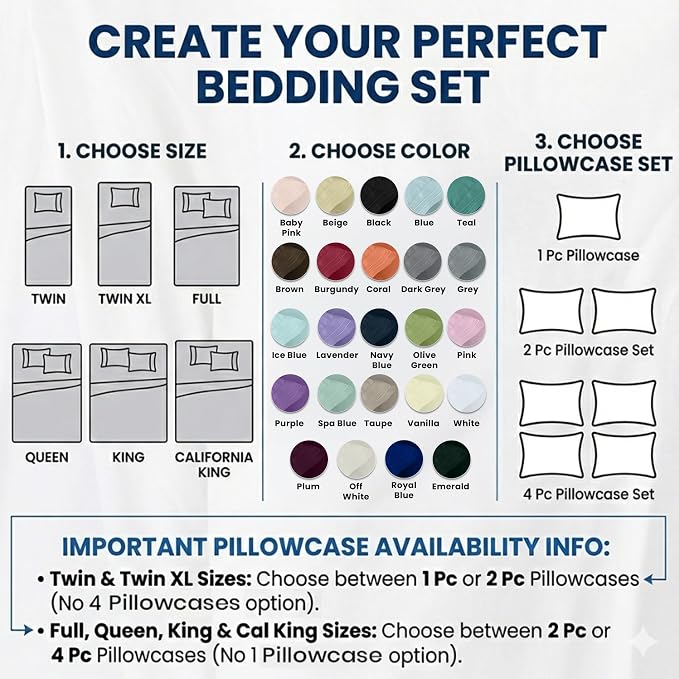 LUX Décor Queen Sheet Set - 4 Piece Ultra-Soft Microfiber Bed Sheets with Flat Sheet, 16 Inches Deep Pocket Fitted Sheet & Pillowcases, Cooling & Breathable, Hotel Luxury, Oeko-TEX - Lavender