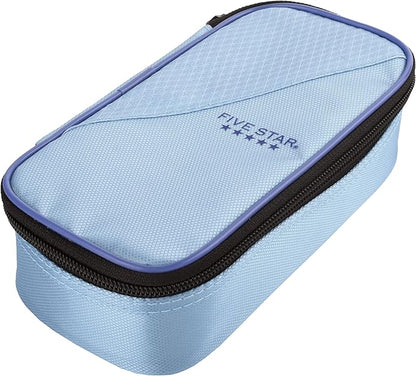Five Star Pencil Pouch, Pen Case, High-Capacity Zipper Pouch, Storage Organizer for School Supplies Earbuds Chargers Cables Makeup, Blue/Denim