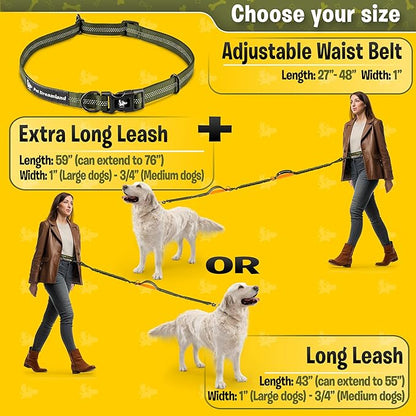 Exquisite Hands-Free Dog Leash for Large Dogs: Ultimate Comfort  Freedom for Running, Walking, Hiking. Premium Quality, Durable  Versatile Dog Waist Leash Belt. Your Dog Will Love This Waist Leash