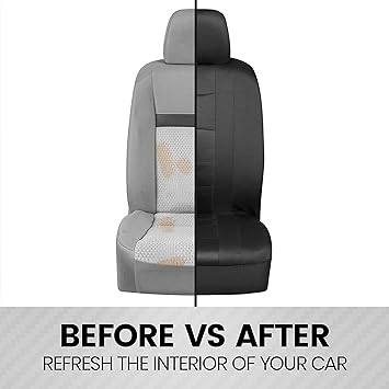BDK carXS Seat Covers for Cars, Black Two-Tone with Matching Back Seat Cover, Made to Fit Most Auto Truck Van SUV, Interior Car Accessories, Full Set