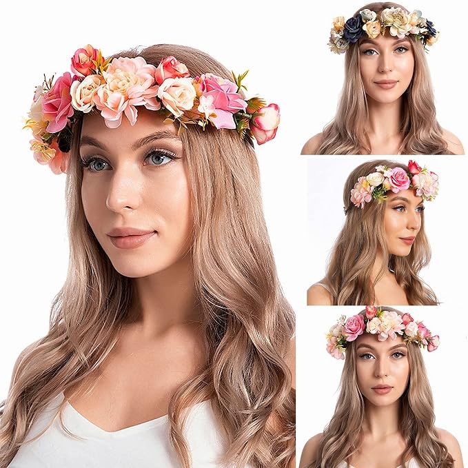 Baby Shower Decoration Adjustable Flower Crown Tiara Mom to Be Sash and Pin Dad to Be Corsage Pin Badge Kit Party Favors for Pregnancy Parents Maternity Girl Boy Gender Reveal Pink