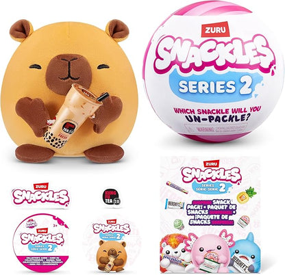 Snackles Series 2 Mystery UNbox 5 Inch Plush in Capsule by ZURU, Ultra Soft Plush, Collectible Plush with Real Licensed Brands, Stuffed Animal