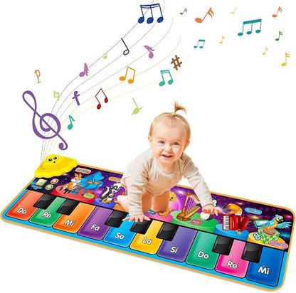 Colorful musical mat with 25 built-in sounds, 7 instruments, 15 melodies, entertaining and educational for kids.