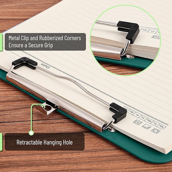 Mr. Pen- Plastic Clipboard, 12.5 x 9, Dark Green Clipboards for Kids  Adults, Clipboards Plastic, Clip Board, Teacher Clipboard