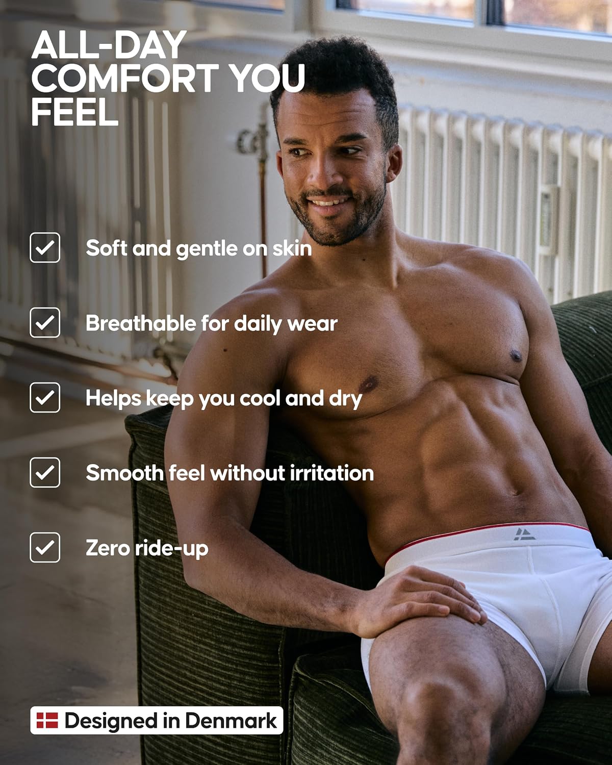 DANISH ENDURANCE Men's Bamboo Viscose Boxer Briefs (3-Pack) Ц Ultra-Soft, Breathable, Tag-Free, With/Without Fly