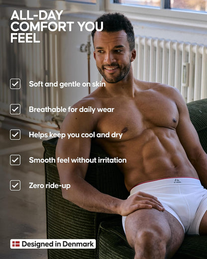 DANISH ENDURANCE Men's Bamboo Viscose Boxer Briefs (3-Pack) Ц Ultra-Soft, Breathable, Tag-Free, With/Without Fly