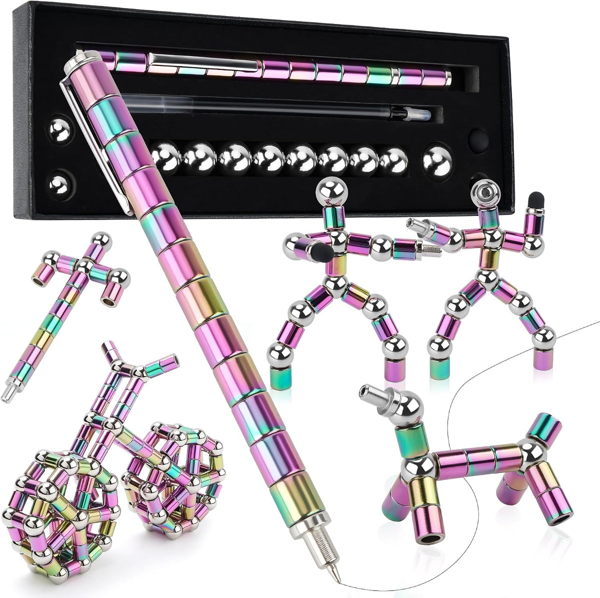 Fidget Pen, Magnetic Pen, Trendy Stress-Relief Toy for Teenagers, Work Decompression Gadgets?Teenager's Birthday Gift Ideas?Gifts Suitable for Boys and Girls. (Colorful)