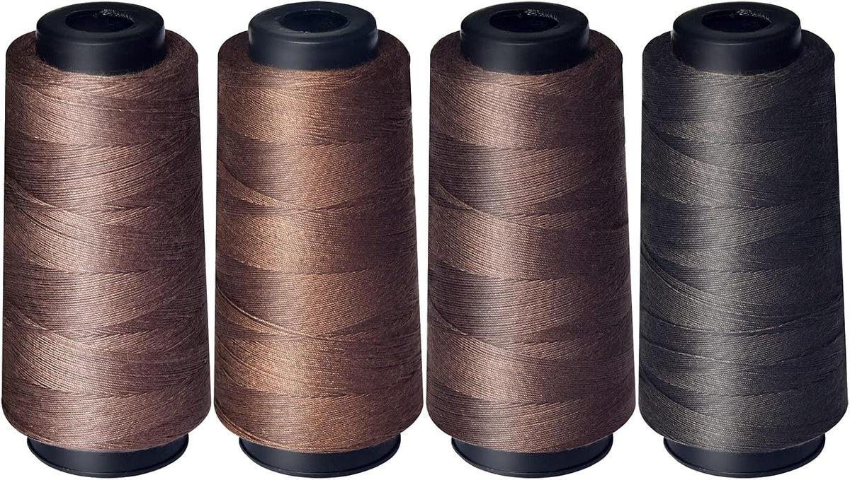 colored bird 6 Rolls Sewing Threads Using for Hand Sewing Hair Extensions Making Wigs DIY (Black, Dark Brown, Reddish Brown, Brown, Red, Khaki)