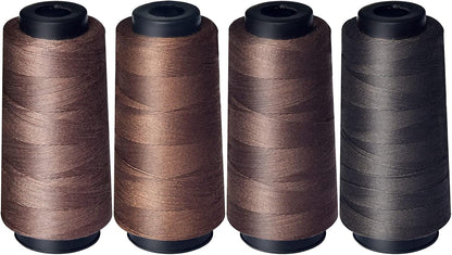 colored bird 6 Rolls Sewing Threads Using for Hand Sewing Hair Extensions Making Wigs DIY (Black, Dark Brown, Reddish Brown, Brown, Red, Khaki)