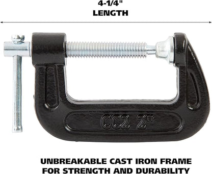 GreatNeck CC2 2-Inch C-Clamp, Automotive and Wood Clamps, Wood Working Tools and Welding Clamps, C Clamps for Home Improvement and Automotive Repair