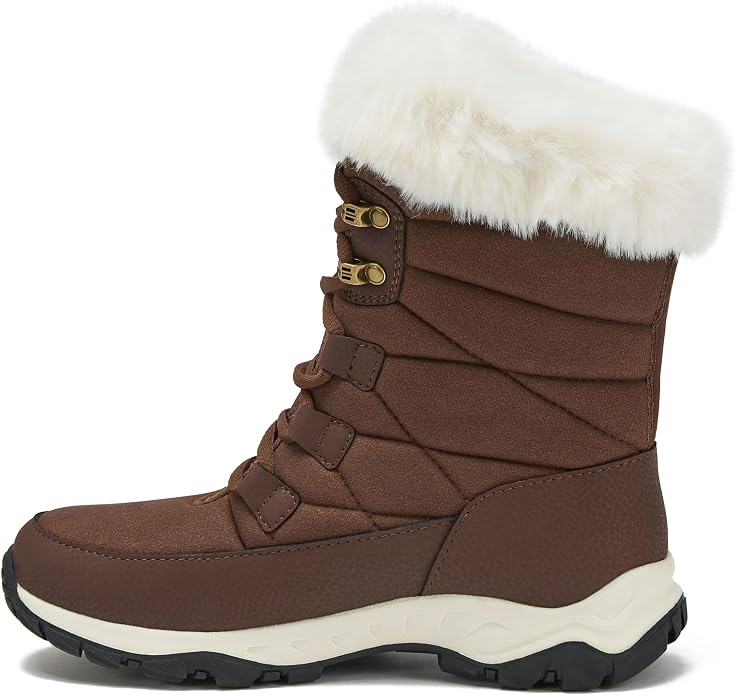 6.5 Size, Lands' End Expedition Waterproof Insulated Womens Snow Boots, Lace Up or Slip On Winter Boots for Women, Medium or Wide Width Sizes 6 to 11, Black, Brown, Blue, White or Grey Winter Shoes