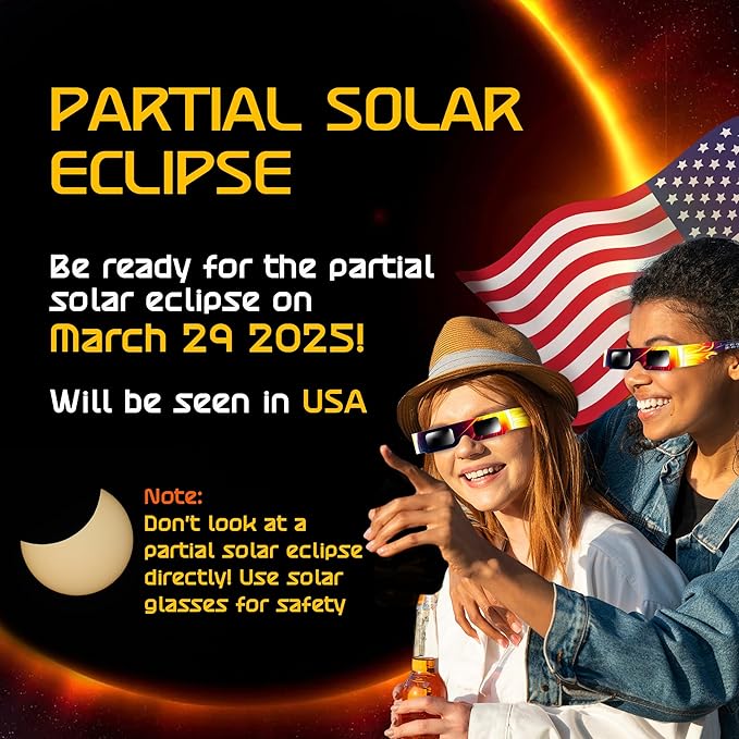 Helioclipse 50 Pack Solar Eclipse Glasses 2024 - Trusted for Direct Solar Eclipse Viewing - Iso 12312-2  Ce Certified