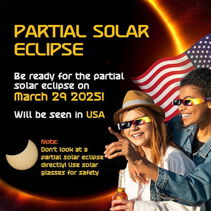 Helioclipse 50 Pack Solar Eclipse Glasses 2024 - Trusted for Direct Solar Eclipse Viewing - Iso 12312-2  Ce Certified