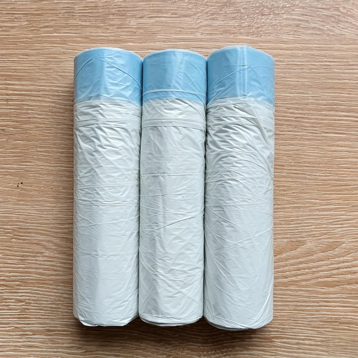 4 Gallon Small Drawstring Trash Bags, 3 Rolls (30 Pcs/Roll), Plastic Garbage Can Liners for Home & Office Use - Blue