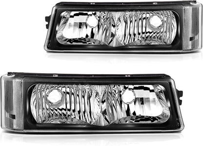 Front Turn Signal Lamp/Parking Light Assembly for 2003-2006 Chevy Silverado Avalanche 1500 2500 3500, Replace GM2520185 GM2521185