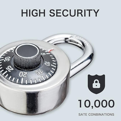 Combination Lock, 2 Packs Keyless Mini Padlock for Gym and School Lockers, Safe Lock with Metal Body and Steel Shackle, Black