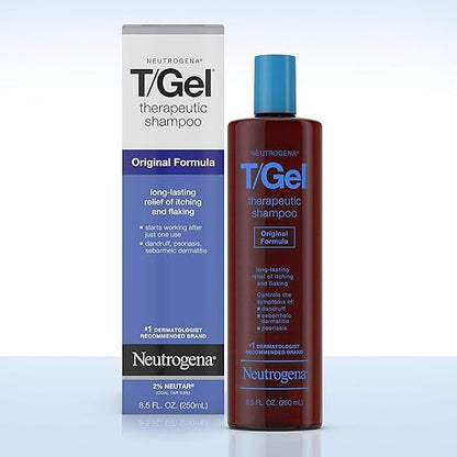 Neutrogena TGel Therapeutic Shampoo Original Formula, Anti-Dandruff Treatment for Long-Lasting Relief of Itching and Flaking Scalp as a Result of Psoriasis and Seborrheic Dermatitis, 8.5 fl. oz